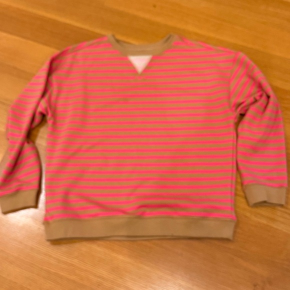 Wishlist Pink and Tan Striped Sweatshirt Size Small - Picture 2 of 6